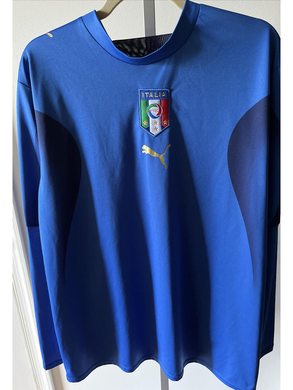 Italy Jersey Soccer LS Shirt 2006 Blue Size L Del Piero Neil Barrett Puma Italia